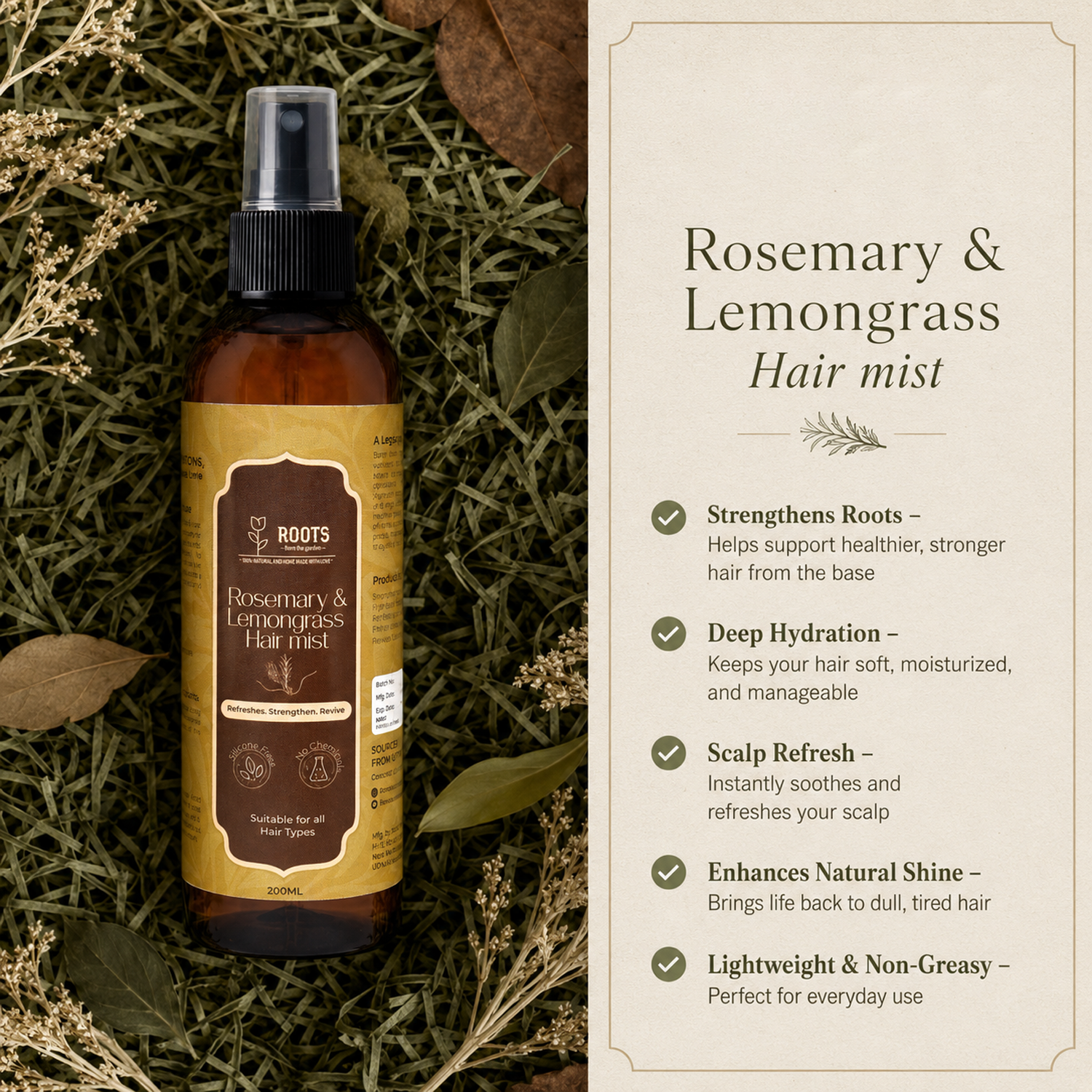 ROSEMARY AND LEMONGRASS HAIR MIST